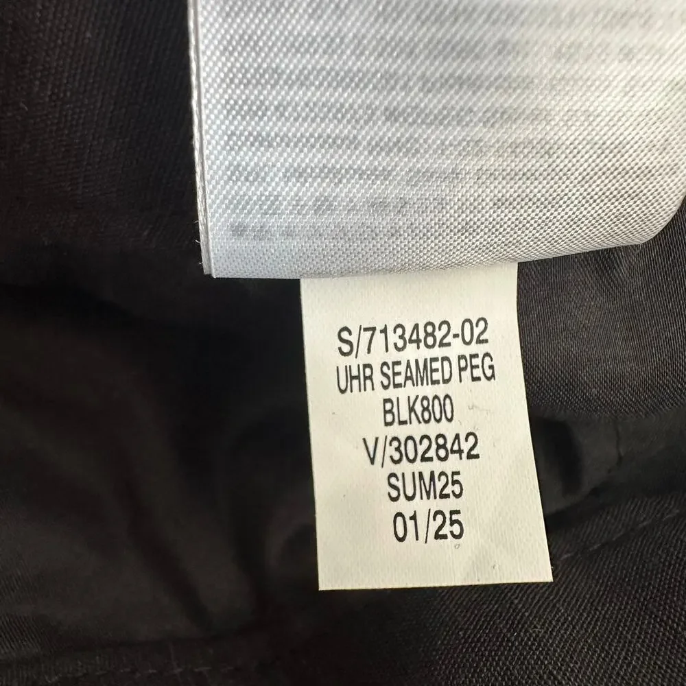 Banana Republic High Rise Barrel Tencel Linen Pant Black 8 Petite 713482